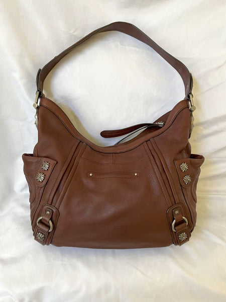 B Makowsky Brown Leather Shoulder Bag
