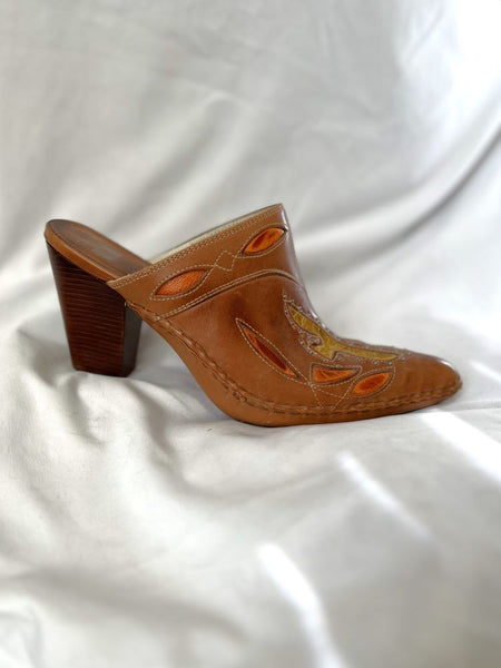 Frye Phoenix Size 10 Brown Clog Mules