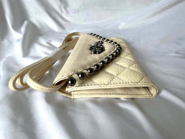 Betsey Johnson NEW Ball and Chain Cream Clutch Wallet