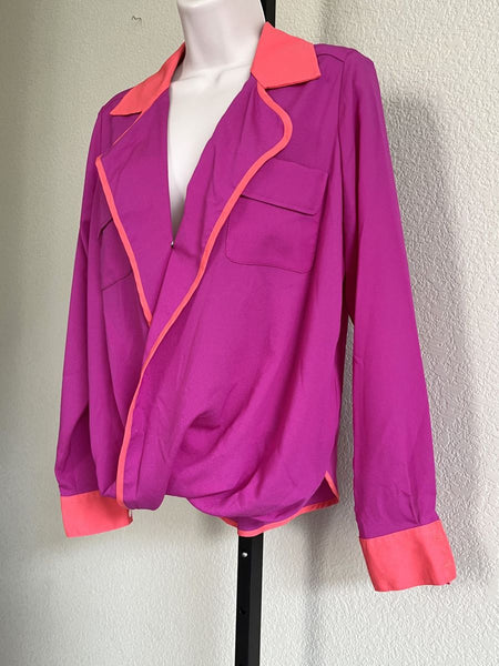 Hutch Neiman Marcus NEW SMALL Magenta Wrap Top