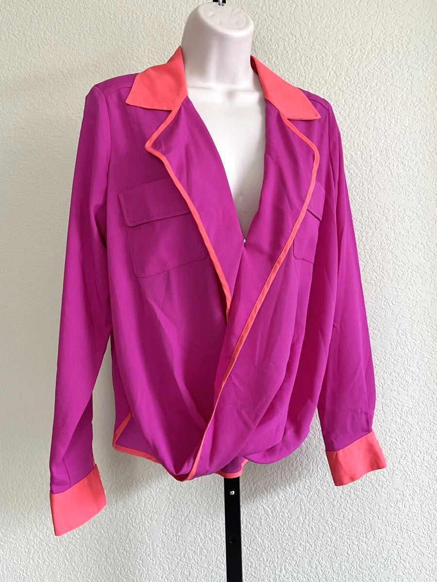 Hutch Neiman Marcus NEW SMALL Magenta Wrap Top