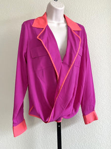 Hutch SMALL Magenta Pajama Wrap Top - NEW