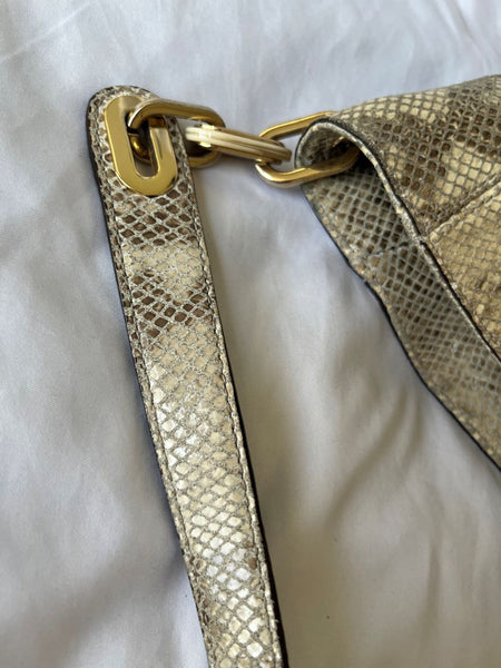 Michael Kors Beige Leather Snakeskin Hobo