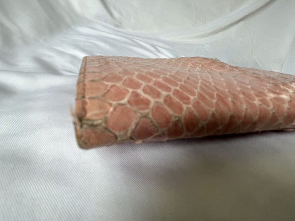 Christian Dior Authentic Pink Vintage Snakeskin Wallet