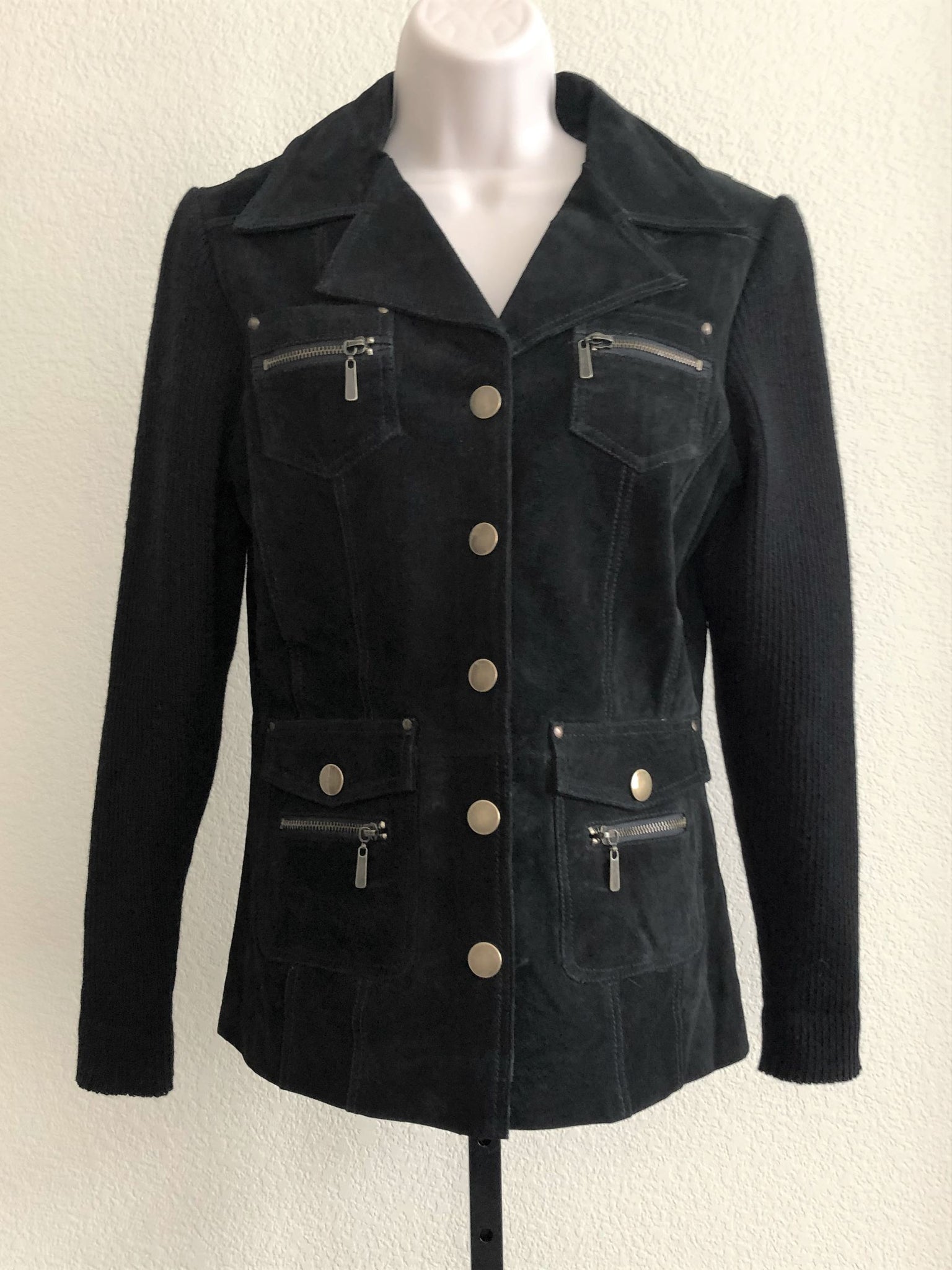 Lipsy Size Small Black Suede Jacket