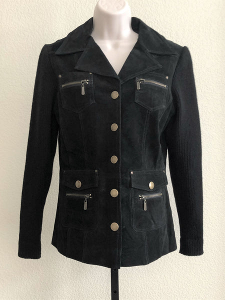 Lipsy Size Small Black Suede Jacket