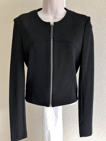 Helmut Lang MEDIUM Black Zip Front Blazer