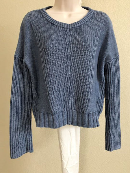 Rails Size Small Elsa Blue Ribbed Knit Sweater