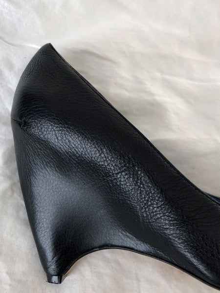 Biviel Couture Anthropologie Size 8 Sabana Black Leather Wedges