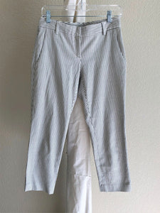 Theory Yanette Crop Pants Size 2 White Pinstripe