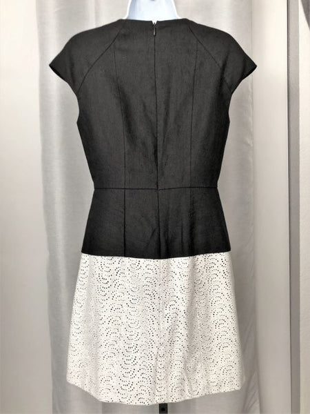 Tibi Size 6 Carey Black and White Lace Dress