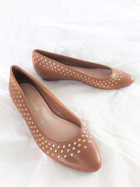 Loeffler Randall Size 8 Shireen Caramel Studded Flats