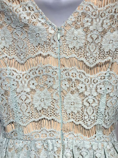 Maeve Anthropologie SMALL Katrine Blue Lace Peplum Top - CLEARANCE