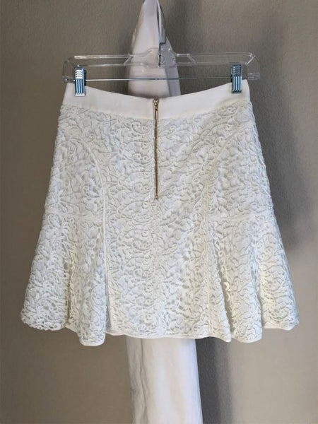 Rebecca Taylor Size 0 White Lace Skirt