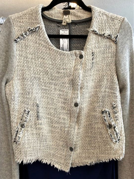 Free People Size 10 Distressed Tweed Moto Blazer