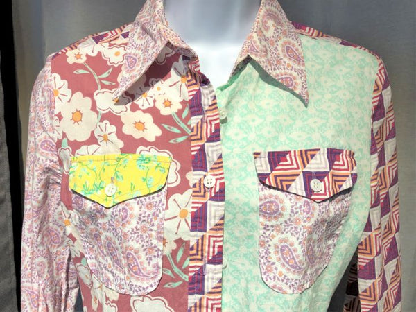 American Retro SMALL Mod Mixed Prints Shirt - CLEARANCE