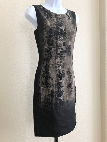 Tahari Size 2 Brown Floral Silk Dress - CLEARANCE