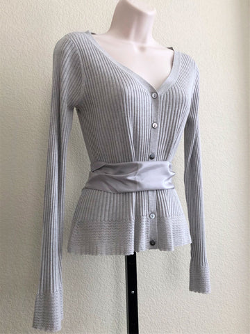 Sundance XS Light Gray Silk Wool Cashmere Sweater