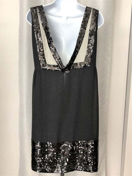 See by Chloe Size 6 Black Silk Sequin Dress - $500 RETAIL