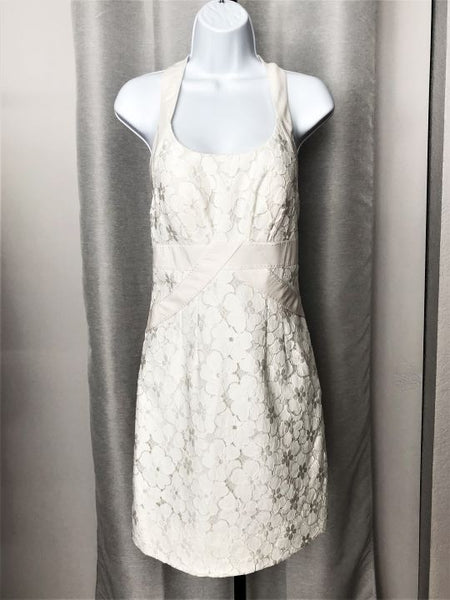 Phoebe Couture Size 6 White Lace Halter Dress