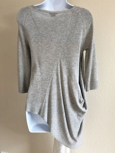 Theory Size Tall Petite Nali Gray Asymmetric Knit Top