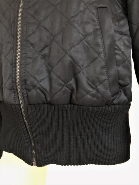 Theory Size Small Black Satin Quilted Jacket