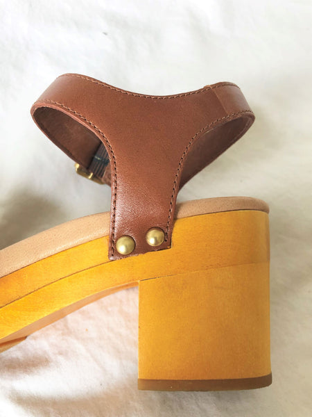 UGG Size 6 Janie Caramel Leather Sandals - NWOT