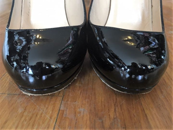 Christian Louboutin Authentic Size 7 - 7.5 Neofilo Black Patent Leather Pumps