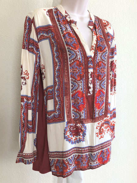 Tiny Anthropologie Size XS Nahara Rust Paisley Top