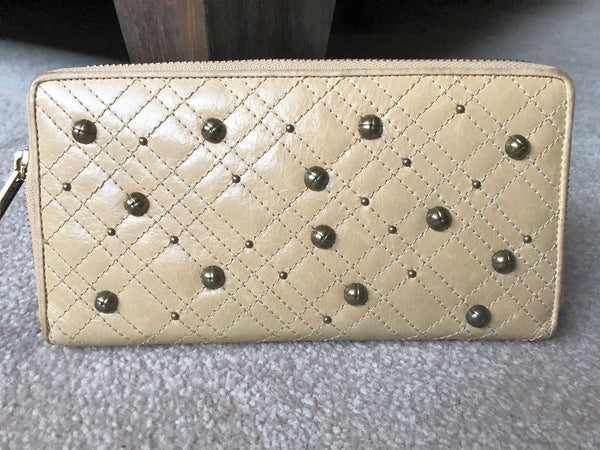 Elliott Lucca Beige Studded Wallet