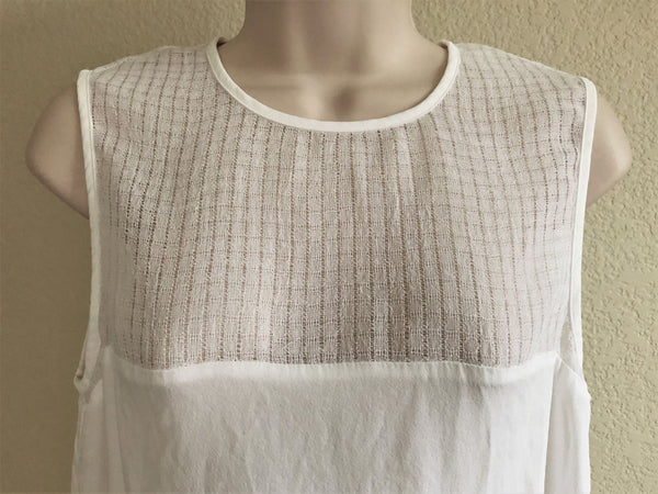 L'Agence Size 6 White Tank with Black Zipper