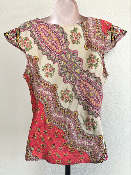 Plenty by Tracy Reese Size 12 Silk Floral Top