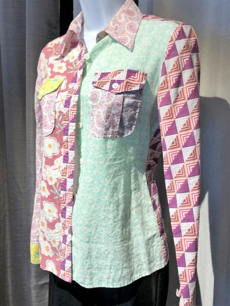 American Retro SMALL Mod Mixed Prints Shirt - CLEARANCE