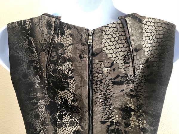 Tahari Size 2 Brown Floral Silk Dress - CLEARANCE