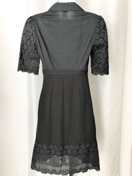 Catherine Malandrino Size 0 Black Eyelet Lace Dress