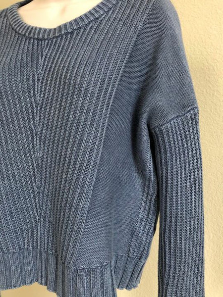 Rails Size Small Elsa Blue Ribbed Knit Sweater