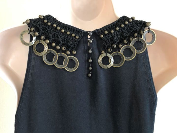 Magaschoni Size XS Black Metal Rings Top