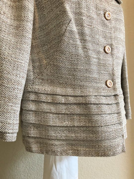 Armani Size 12 Beige Tweed Blazer