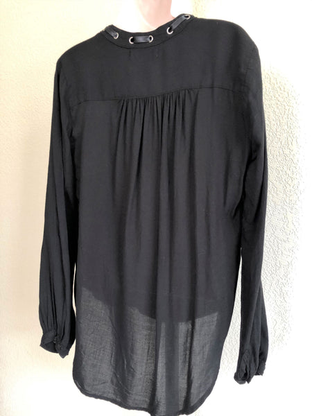 Bella Dahl for Anthropologie Size XS Black Grommet Top