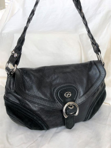 Francesco Biasia Black Leather Shoulder Bag