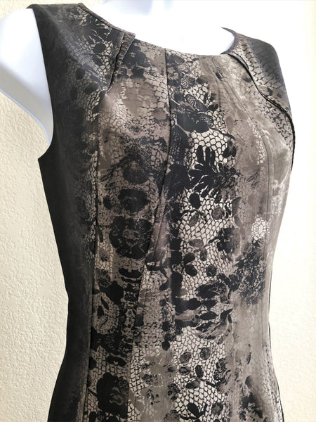 Tahari Size 2 Brown Floral Silk Dress - CLEARANCE