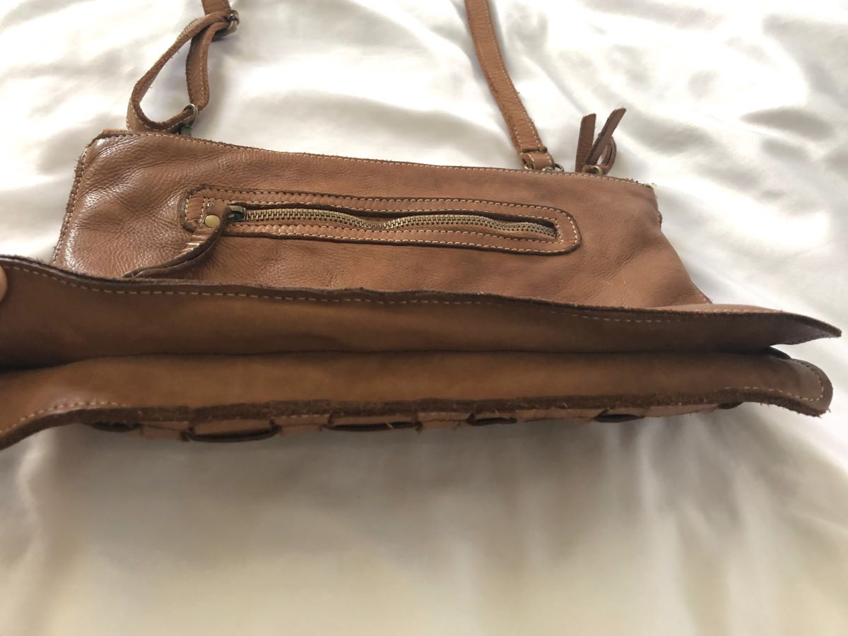 costanza rota errelleventidue leather studded backpack Costanza Rota Tan Woven Leather Cross Body