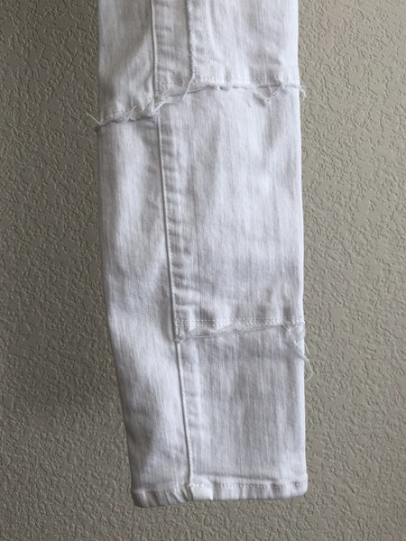 FRAME Size 2 Le Skinny de Jeanne Jeans Blanc Patchwork