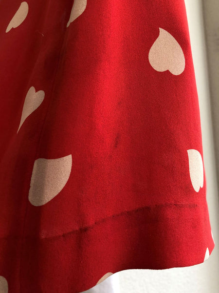 Tory Burch Size 4 Silk Red Hearts Top - CLEARANCE