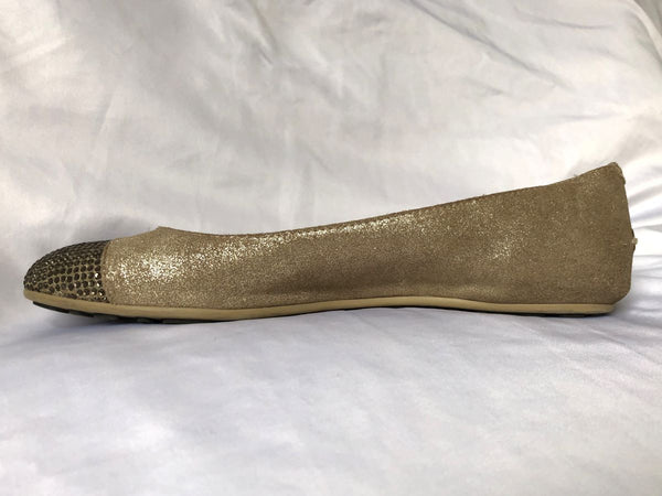 Jimmy Choo Authentic Size 6.5 - 7 Gold Rhinestone Flats