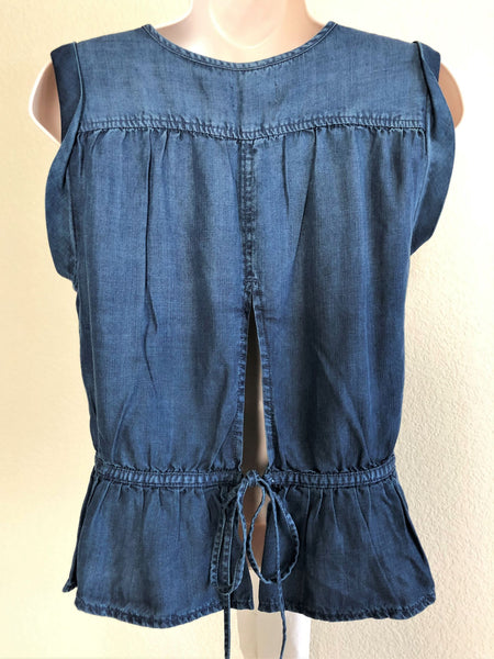 FRAME NEW SMALL James Blue Chambray Top