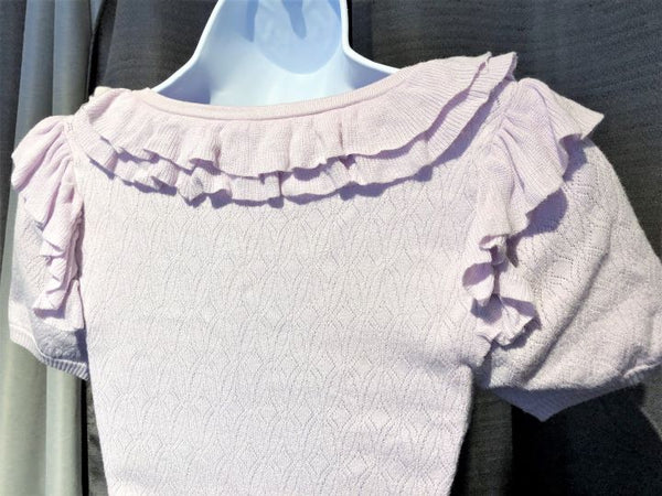 bebe XS Lavender Knit Ruffled Top