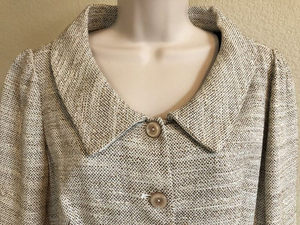 Armani Size 12 Beige Tweed Blazer