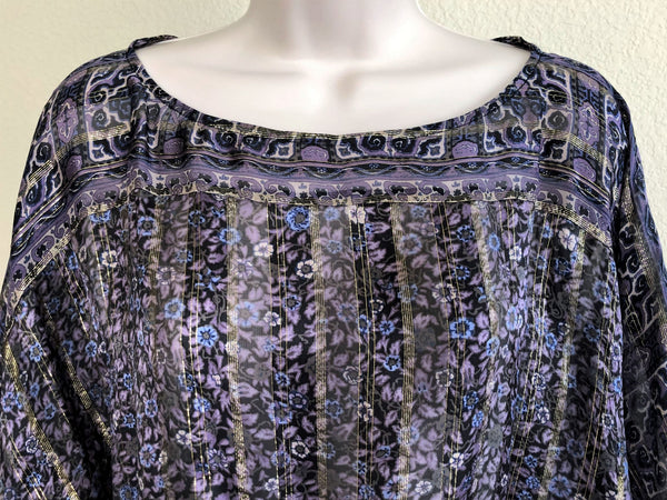 Joie Size Large Macarena Purple Floral Top