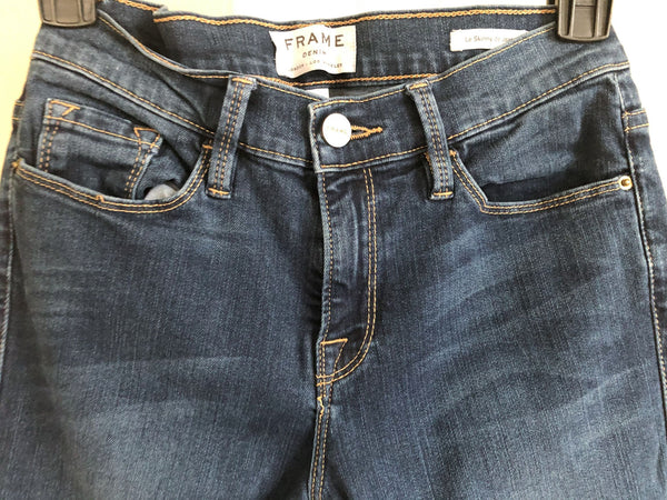 FRAME Size 8 Le Skinny Blue Jeans